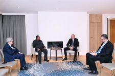 President Ilham Aliyev meets OPEC Secretary General in Davos (PHOTO)