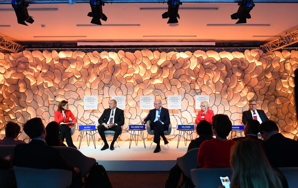 Azerbaijani president attends panel discussion on “Strategic Outlook: Eurasia” held as part of WEF (PHOTO)