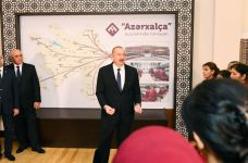 President Ilham Aliyev attends opening of Kurdamir branch of “Azerkhalcha” OJSC (PHOTO)