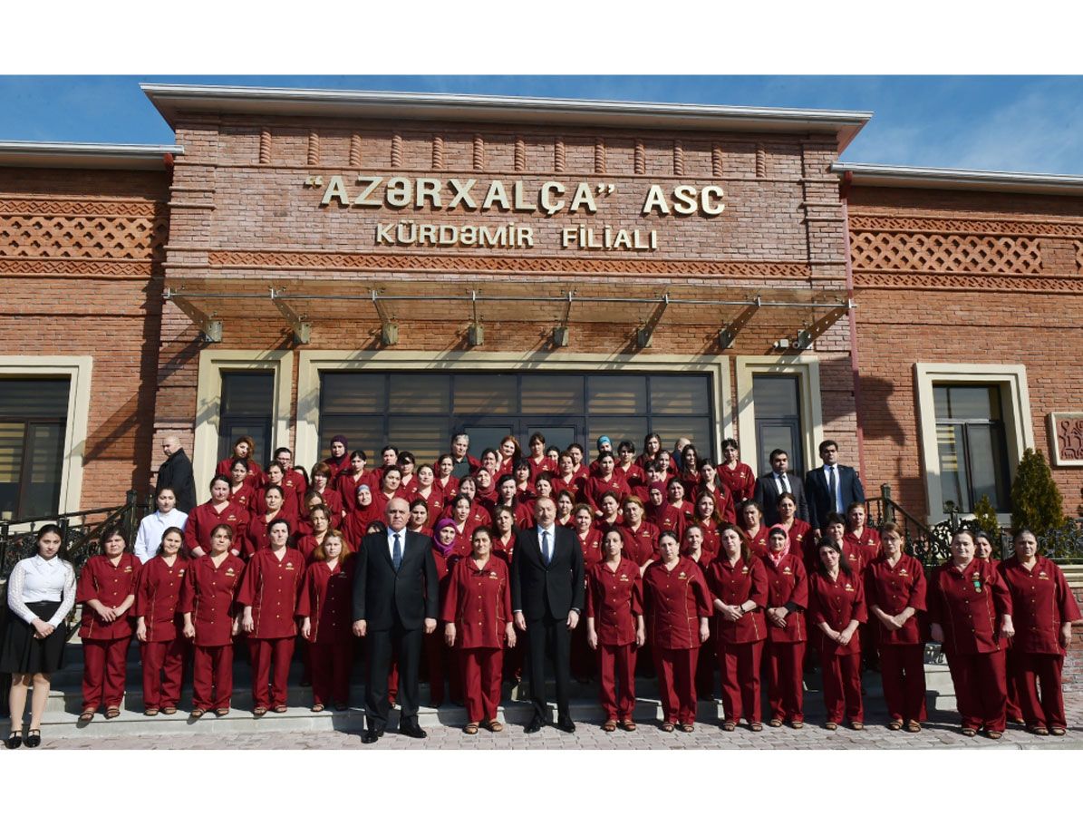 President Ilham Aliyev attends opening of Kurdamir branch of “Azerkhalcha” OJSC (PHOTO)