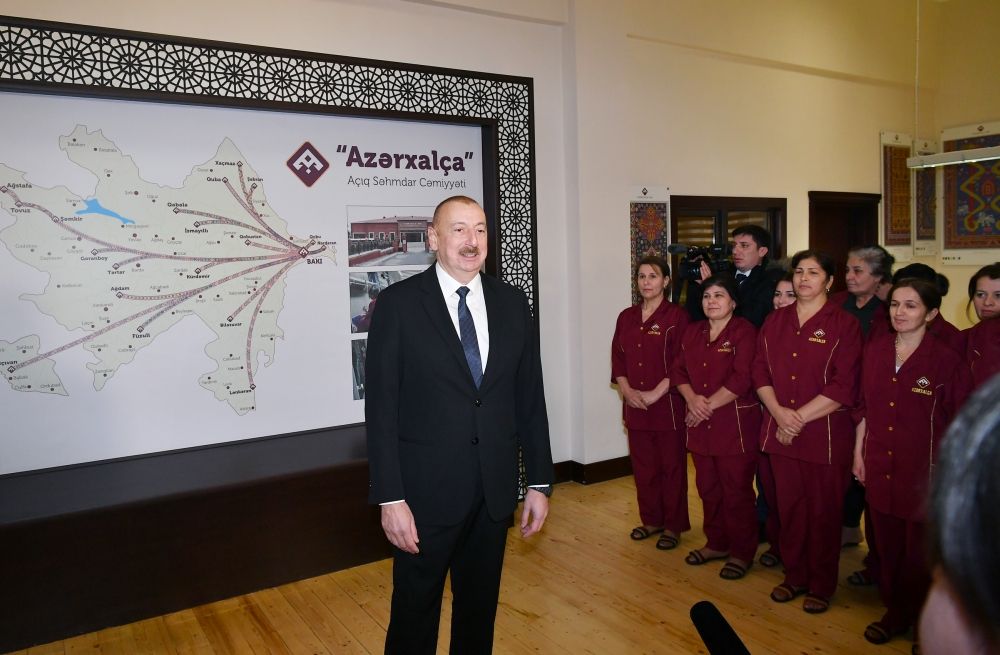 President Ilham Aliyev attends opening of Kurdamir branch of “Azerkhalcha” OJSC (PHOTO)