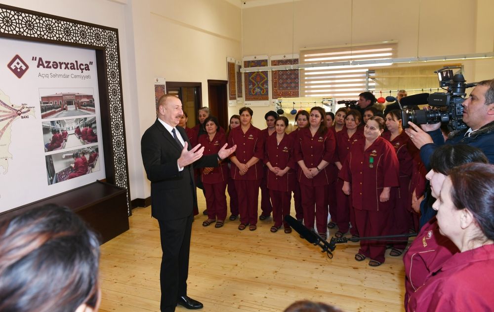 President Ilham Aliyev attends opening of Kurdamir branch of “Azerkhalcha” OJSC (PHOTO)