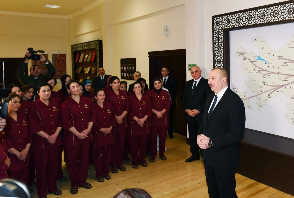 President Ilham Aliyev attends opening of Kurdamir branch of “Azerkhalcha” OJSC (PHOTO)