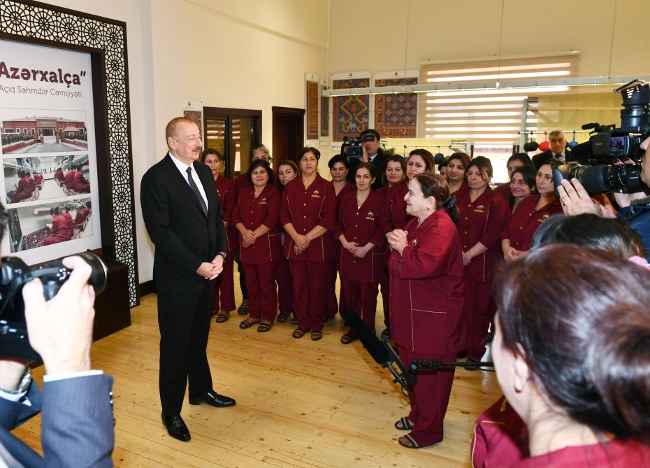 President Ilham Aliyev attends opening of Kurdamir branch of “Azerkhalcha” OJSC (PHOTO)
