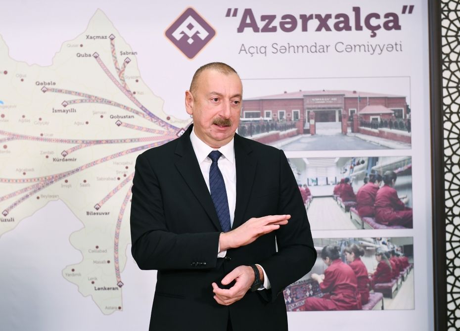 President Ilham Aliyev attends opening of Kurdamir branch of “Azerkhalcha” OJSC (PHOTO)