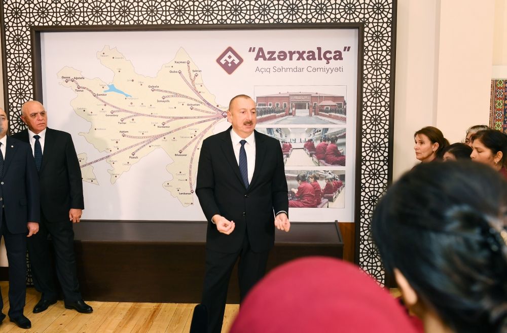 President Ilham Aliyev attends opening of Kurdamir branch of “Azerkhalcha” OJSC (PHOTO)