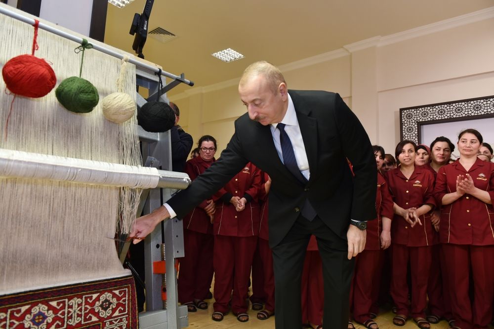President Ilham Aliyev attends opening of Kurdamir branch of “Azerkhalcha” OJSC (PHOTO)