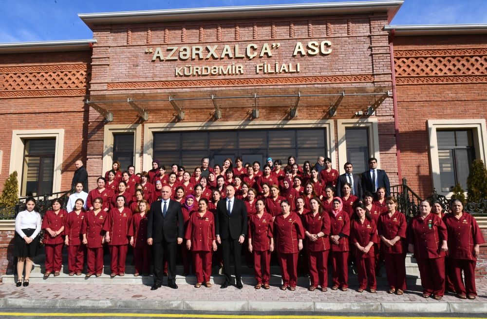President Ilham Aliyev attends opening of Kurdamir branch of “Azerkhalcha” OJSC (PHOTO)