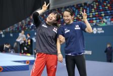 Podium training of gymnasts underway on eve of World Cup in Trampoline and Tumbling in Baku (PHOTO)
