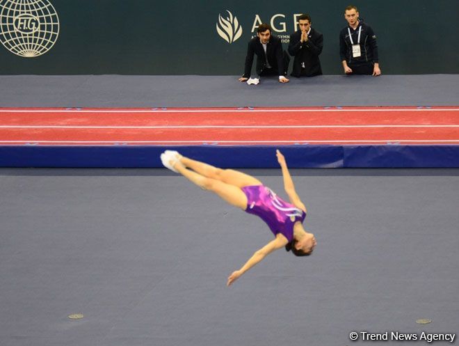 Azerbaijani gymnast Seljan Magsudova presents her program within FIG World Cup (PHOTO)