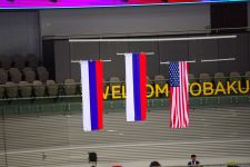 Baku hosts awarding ceremony for winners of individual tumbling program at FIG World Cup in Trampoline Gymnastics & Tumbling (PHOTO)