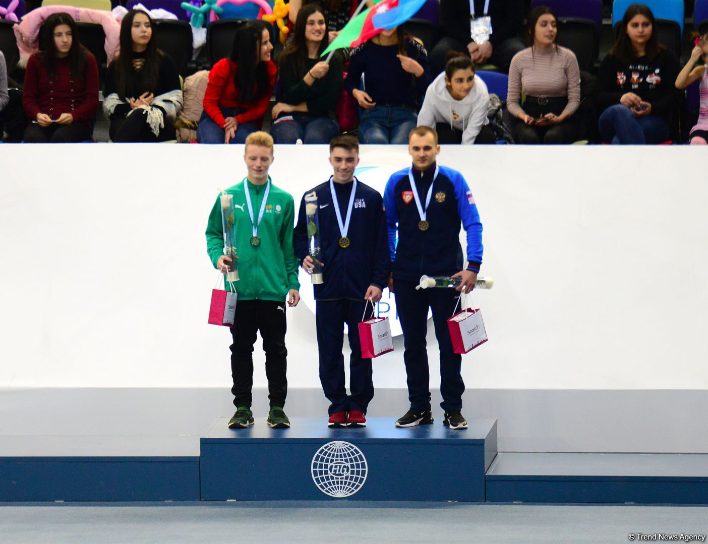 Baku hosts awarding ceremony for winners of individual tumbling program at FIG World Cup in Trampoline Gymnastics & Tumbling (PHOTO)