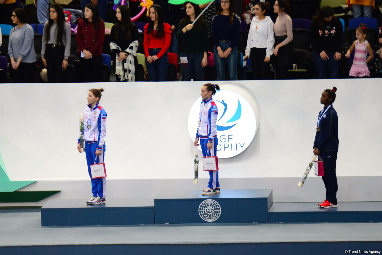Baku hosts awarding ceremony for winners of individual tumbling program at FIG World Cup in Trampoline Gymnastics & Tumbling (PHOTO)