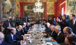 Azerbaijani President Ilham Aliyev, Italian President Sergio Mattarella hold expanded meeting (PHOTO)
