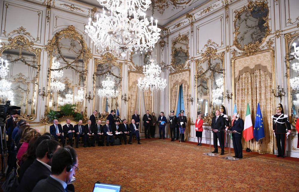 Azerbaijani, Italian presidents made press statements (PHOTO/VIDEO)