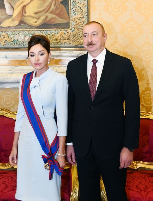 Azerbaijan’s President Ilham Aliyev, First Lady Mehriban Aliyeva meet with Vatican Secretary of State Cardinal (PHOTO)