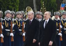 Official welcome ceremony held for Turkish President Recep Tayyip Erdogan in Baku (PHOTO)