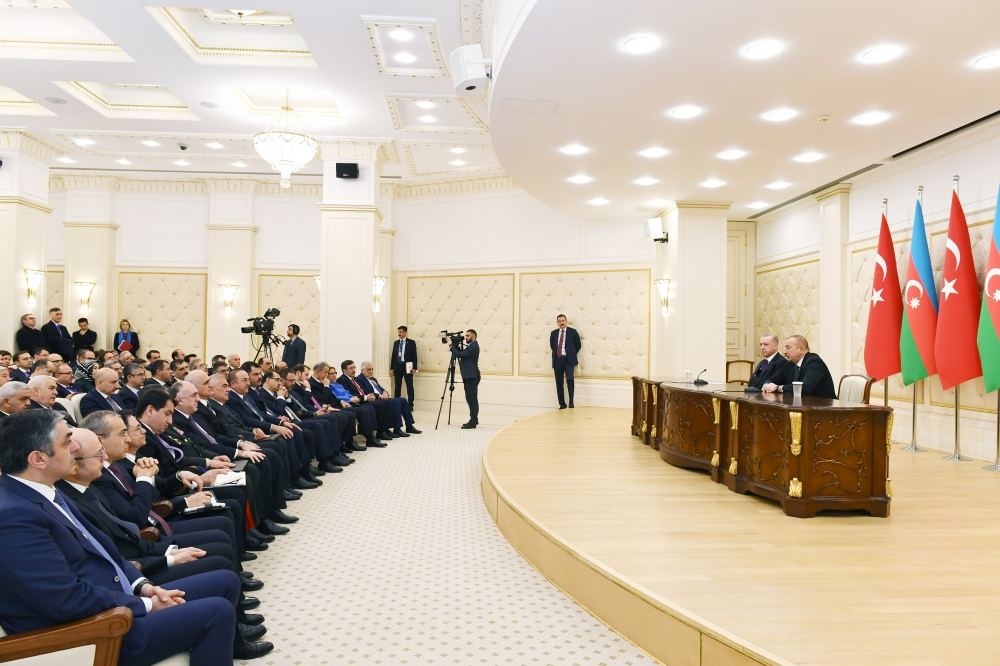 Azerbaijani, Turkish presidents make press statements (PHOTO)