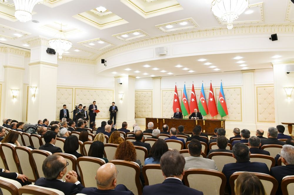 Azerbaijani, Turkish presidents make press statements (PHOTO)