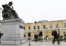 Azerbaijani president visits newly-built park with statue of Shah Ismail Khatai (PHOTO/VIDEO)