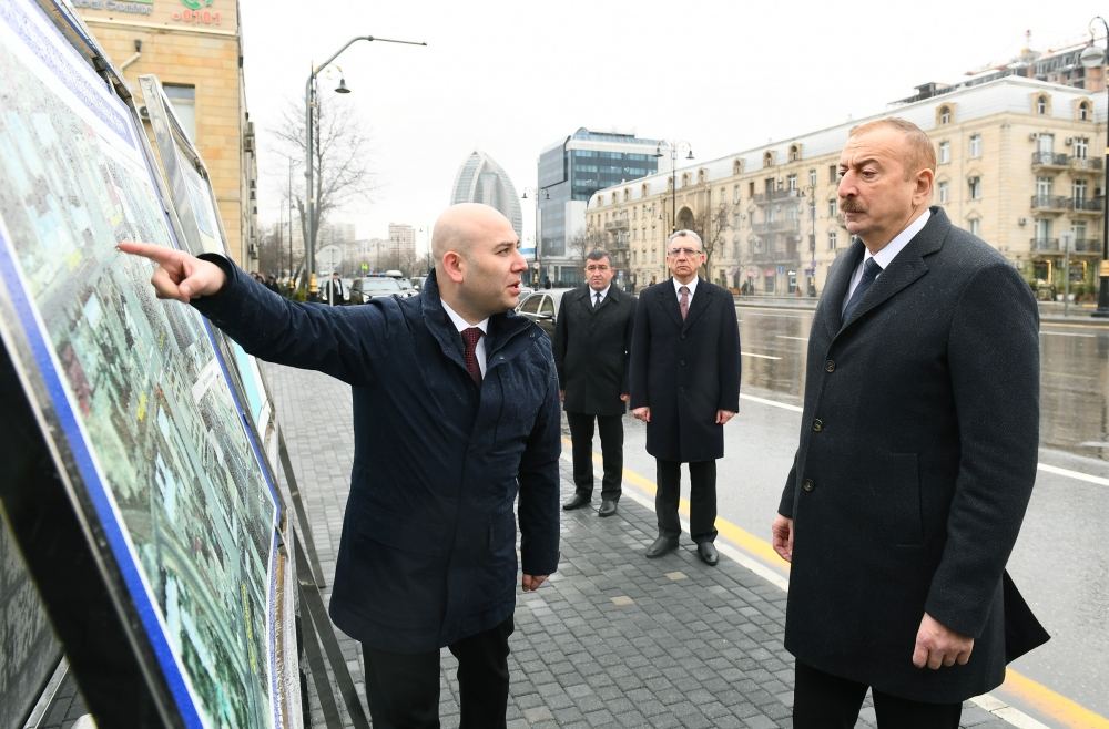 Azerbaijani president visits newly-built park with statue of Shah Ismail Khatai (PHOTO/VIDEO)