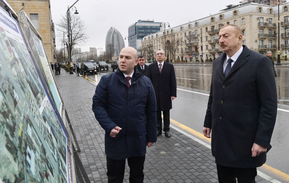 Azerbaijani president visits newly-built park with statue of Shah Ismail Khatai (PHOTO/VIDEO)