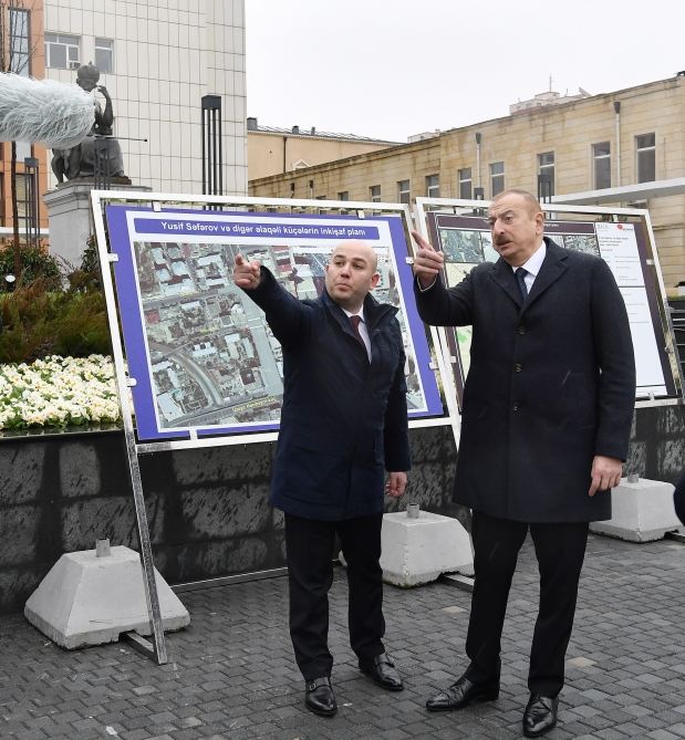 Azerbaijani president visits newly-built park with statue of Shah Ismail Khatai (PHOTO/VIDEO)