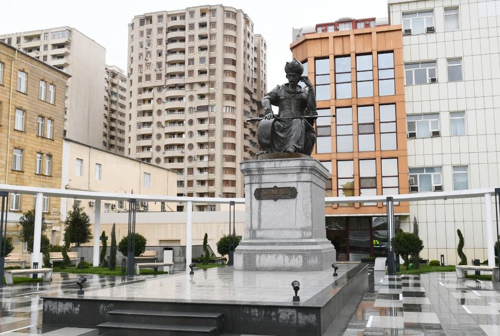 Azerbaijani president visits newly-built park with statue of Shah Ismail Khatai (PHOTO/VIDEO)