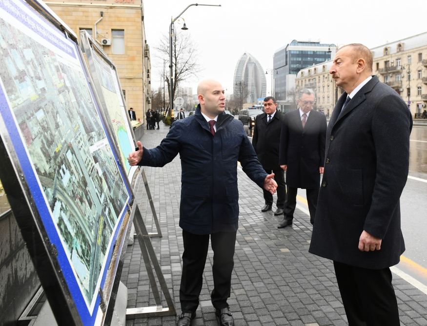 Azerbaijani president visits newly-built park with statue of Shah Ismail Khatai (PHOTO/VIDEO)