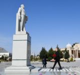 Azerbaijani president arrives in Goranboy district for visit (PHOTO)