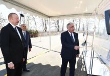 Azerbaijani president attends opening of newly reconstructed highway in Tovuz (PHOTO)