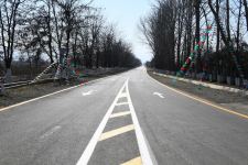 Azerbaijani president attends opening of newly reconstructed highway in Tovuz (PHOTO)