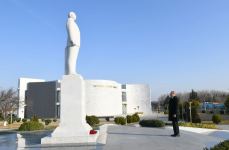 President Ilham Aliyev arrived in Aghstafa district for visit (PHOTO)