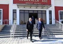 Azerbaijani president visits Tovuz branch of “Azerkhalcha” OJSC (PHOTO)