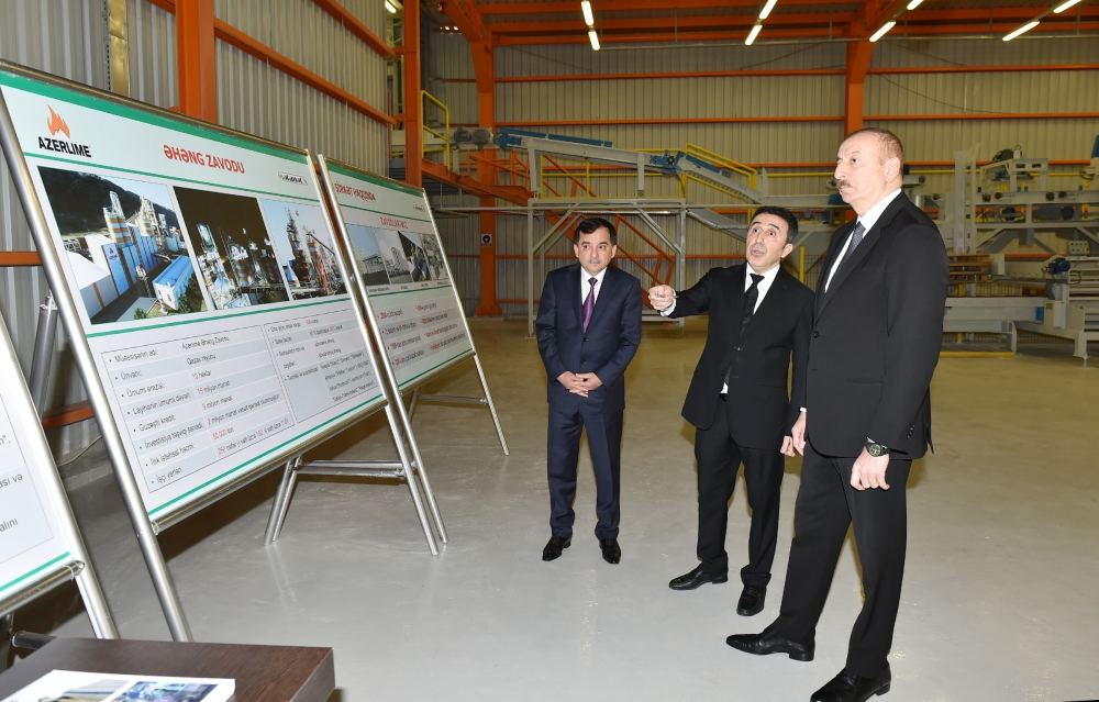 President Ilham Aliyev inaugurated lime factory in Gazakh (PHOTO/VIDEO)