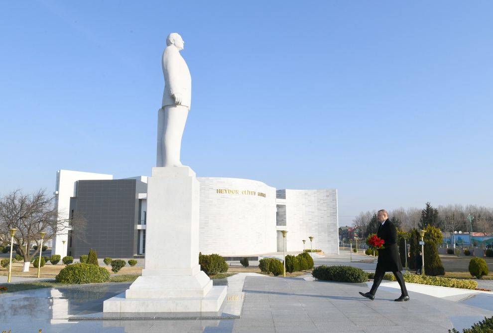 President Ilham Aliyev arrived in Aghstafa district for visit (PHOTO)