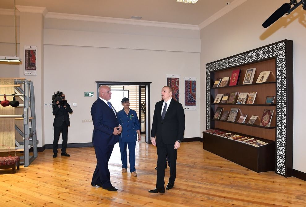 Azerbaijani president visits Tovuz branch of “Azerkhalcha” OJSC (PHOTO)