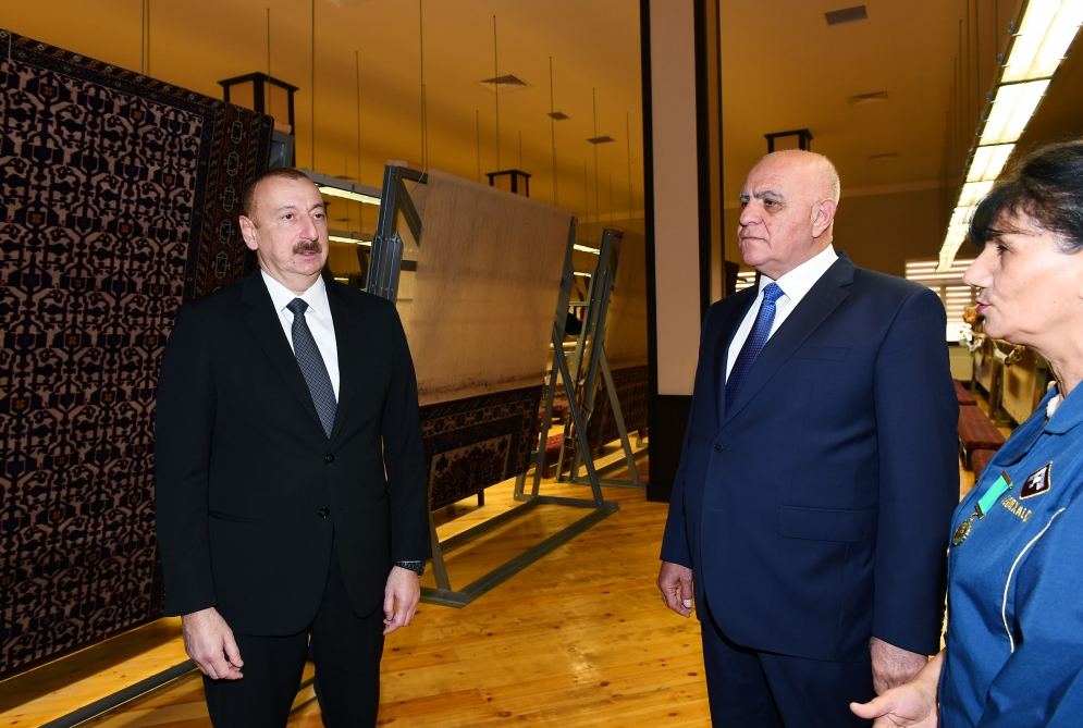 Azerbaijani president visits Tovuz branch of “Azerkhalcha” OJSC (PHOTO)
