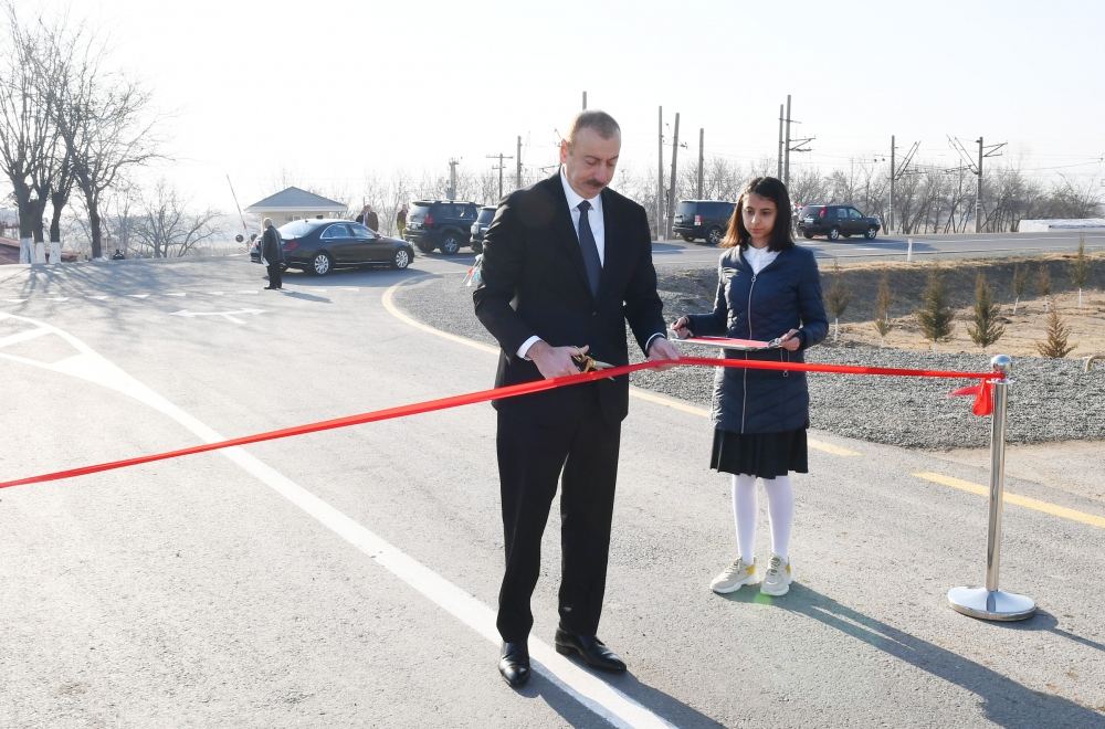 President Ilham Aliyev inaugurated newly renovated Aghstafa-Yenigun-Khatai-Gachag Karam-Poylu-Khilkhina highway (PHOTO)