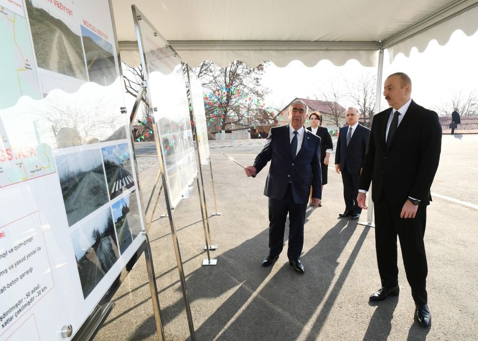 President Ilham Aliyev inaugurated newly renovated Aghstafa-Yenigun-Khatai-Gachag Karam-Poylu-Khilkhina highway (PHOTO)