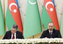 Azerbaijan, Turkmenistan signed bilateral documents (PHOTO) (VIDEO)
