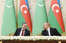 Azerbaijan, Turkmenistan signed bilateral documents (PHOTO) (VIDEO)