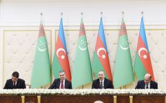 Azerbaijan, Turkmenistan signed bilateral documents (PHOTO) (VIDEO)