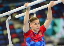 Podium training of athletes involved in FIG Artistic Gymnastics Apparatus World Cup underway at National Gymnastics Arena in Baku (PHOTO)