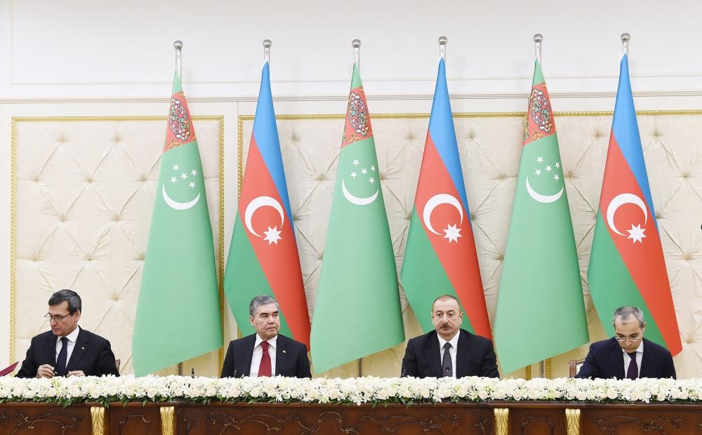 Azerbaijan, Turkmenistan signed bilateral documents (PHOTO) (VIDEO)