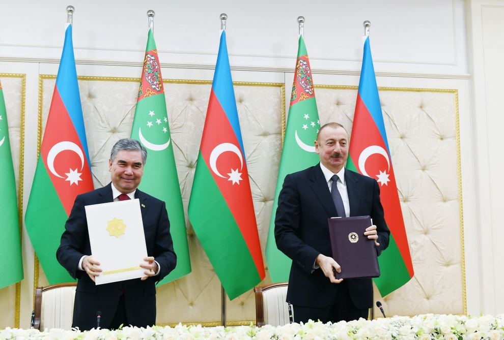 Azerbaijan, Turkmenistan signed bilateral documents (PHOTO) (VIDEO)