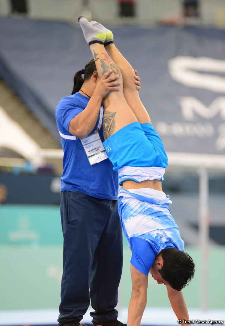 Podium training of athletes involved in FIG Artistic Gymnastics Apparatus World Cup underway at National Gymnastics Arena in Baku (PHOTO)