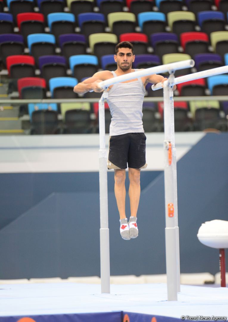 Podium training of athletes involved in FIG Artistic Gymnastics Apparatus World Cup underway at National Gymnastics Arena in Baku (PHOTO)