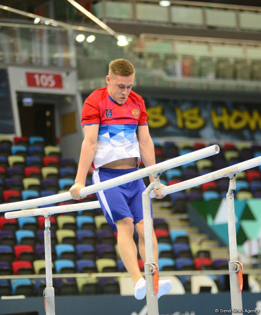 Podium training of athletes involved in FIG Artistic Gymnastics Apparatus World Cup underway at National Gymnastics Arena in Baku (PHOTO)