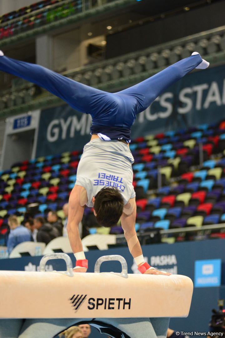 Podium training of athletes involved in FIG Artistic Gymnastics Apparatus World Cup underway at National Gymnastics Arena in Baku (PHOTO)